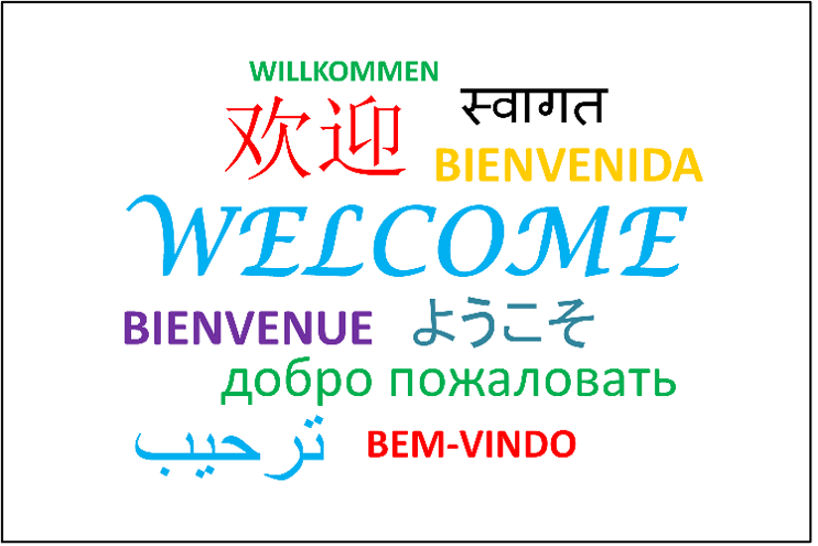 Picture showing the word Welcome in different languages